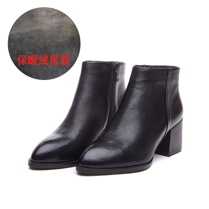 Autumn and winter leather boots for women 2020 new and ankle boots